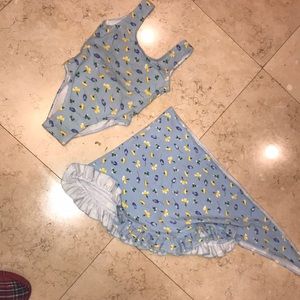 Matching swim suit and pareo skirt